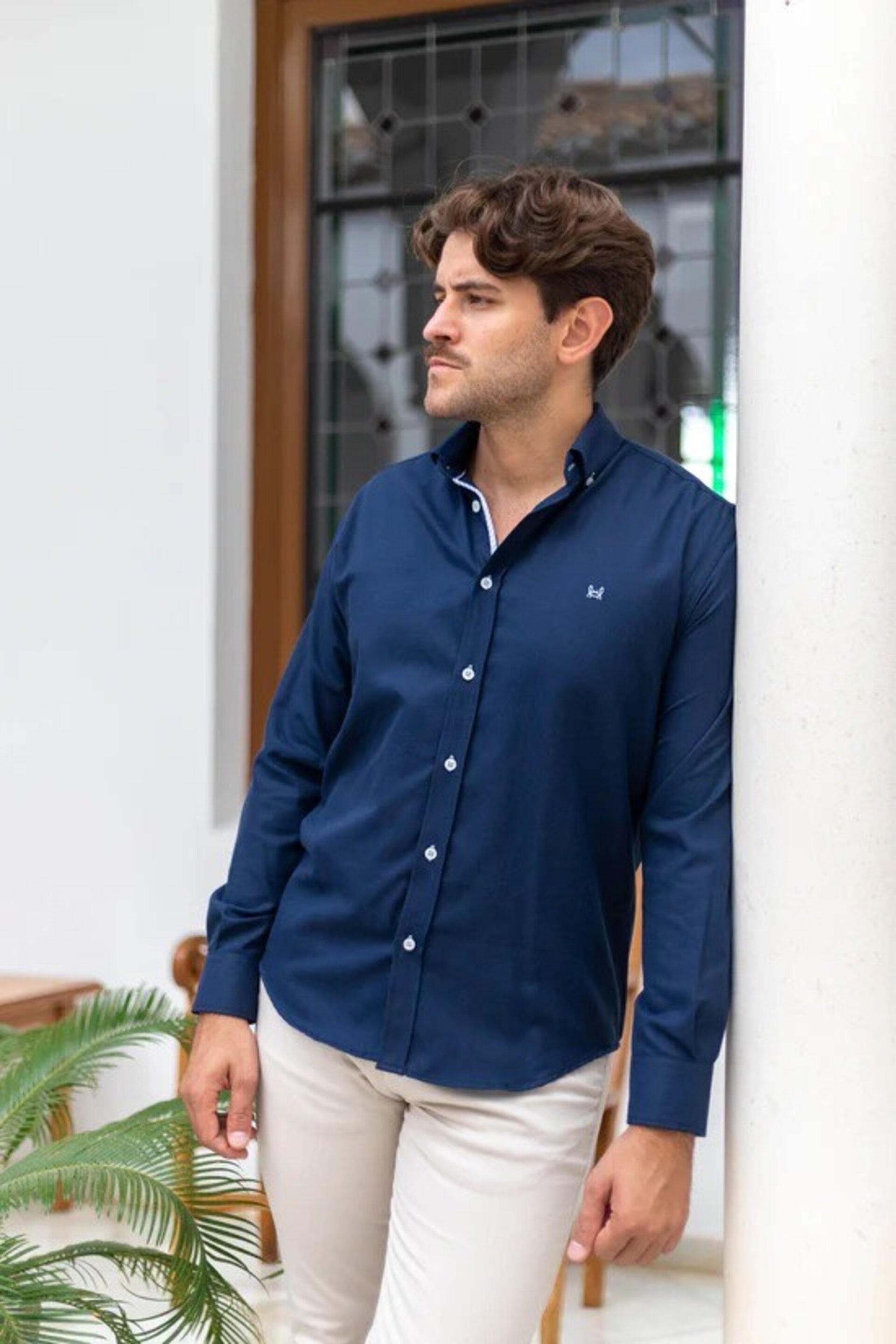 CAMISA LISA OXFORD MARINO - 2