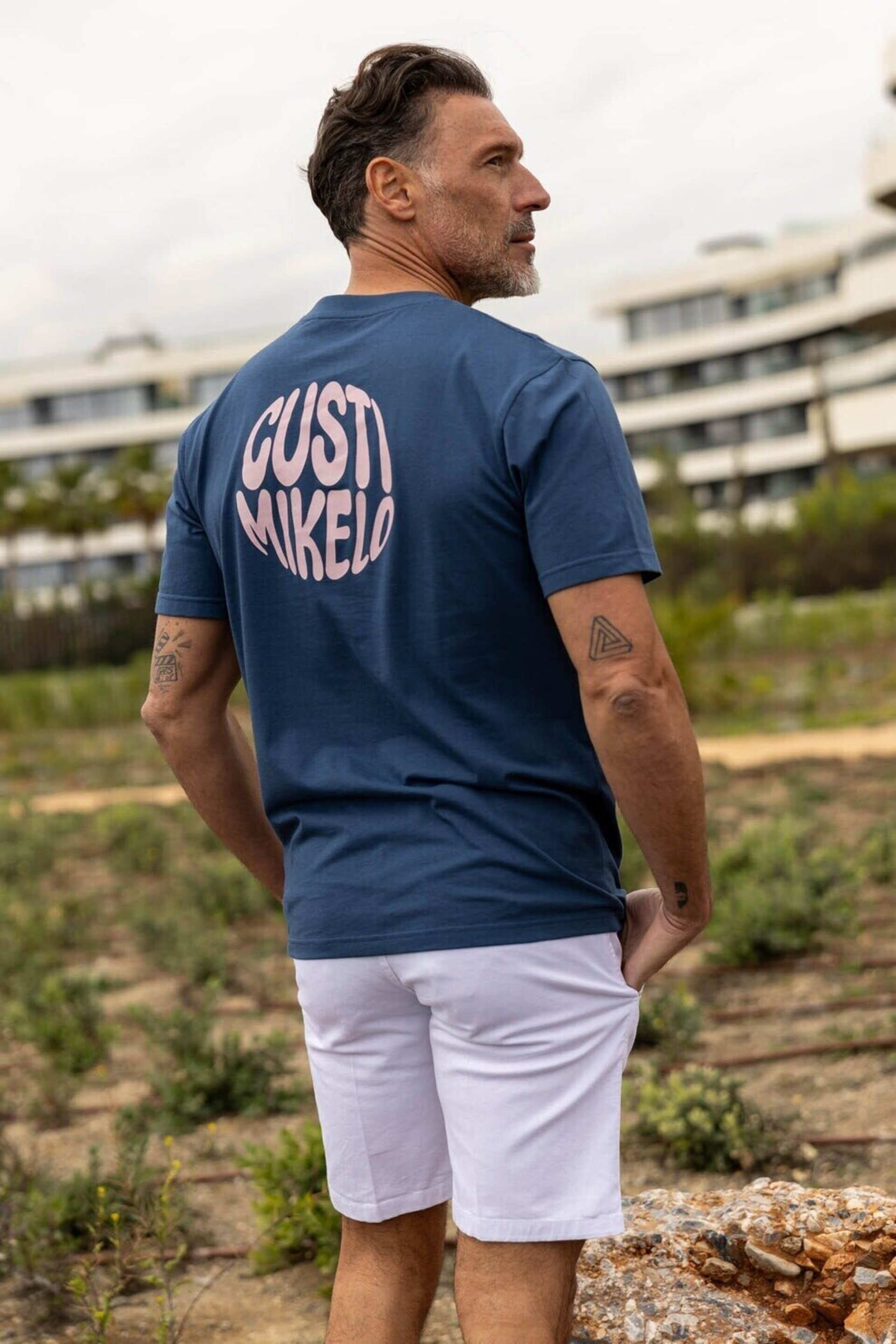 CAMISETA PRINT CIRCLE AZUL MARINO - 2