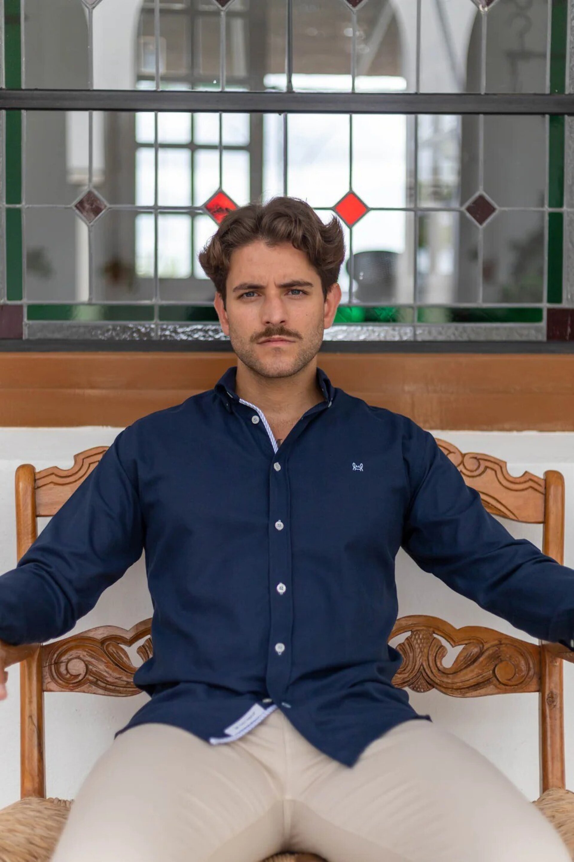 CAMISA LISA OXFORD MARINO - 5