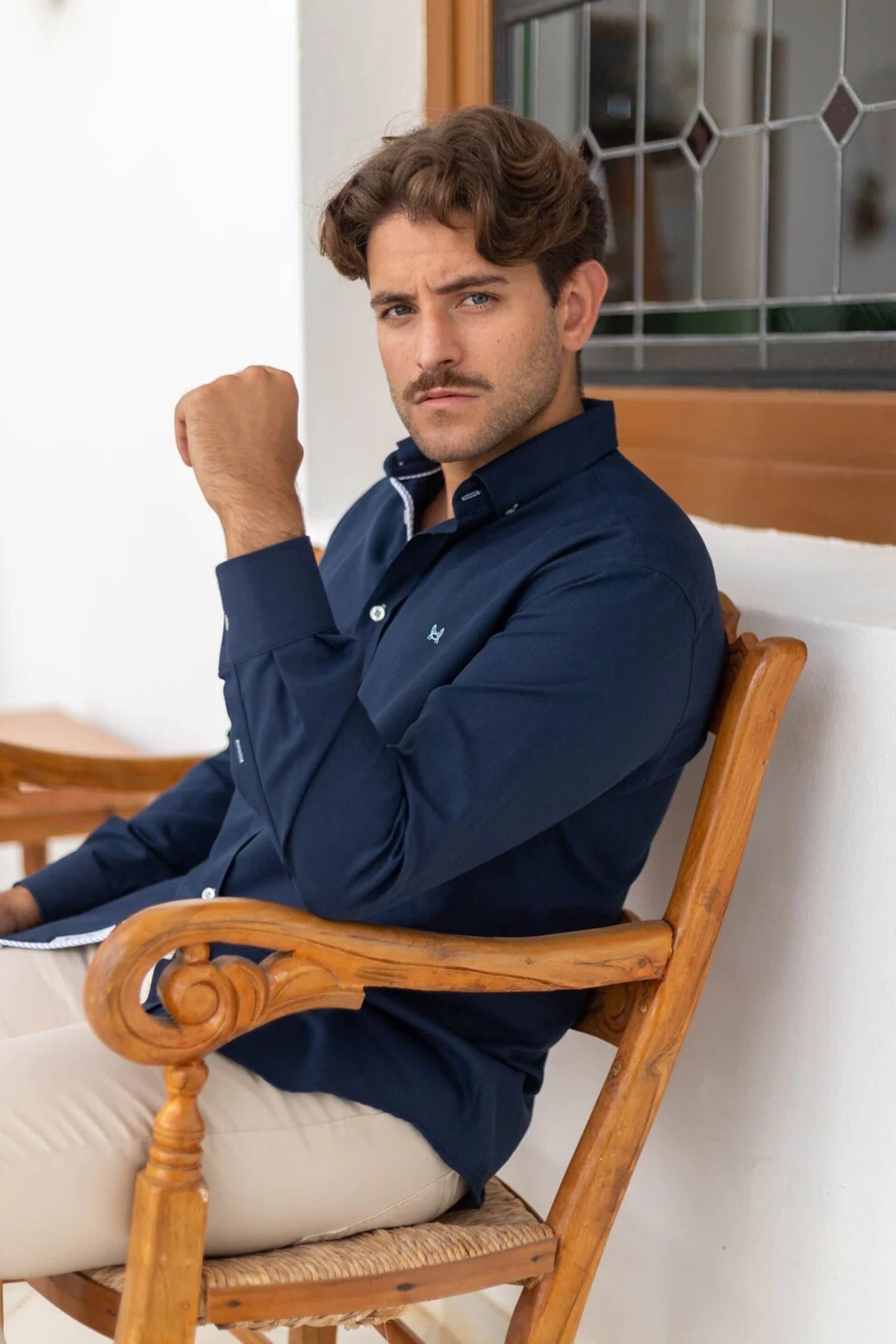 CAMISA LISA OXFORD MARINO - 4