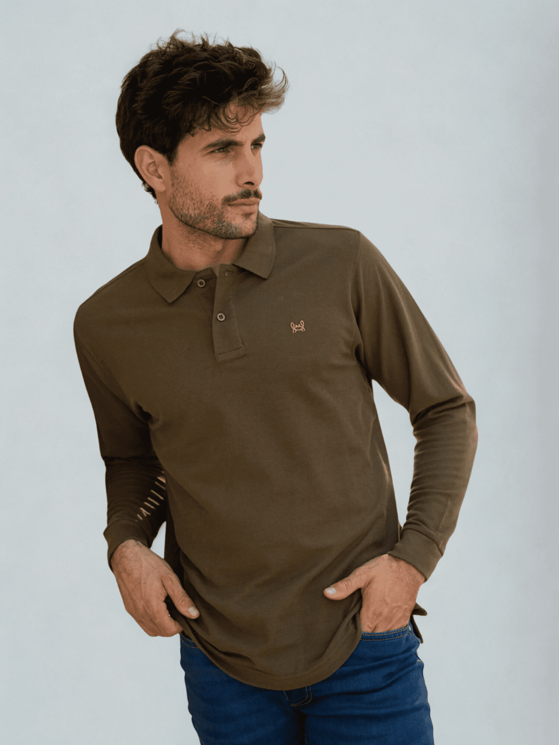 POLO M/LARGA VERDE KAKI - 2