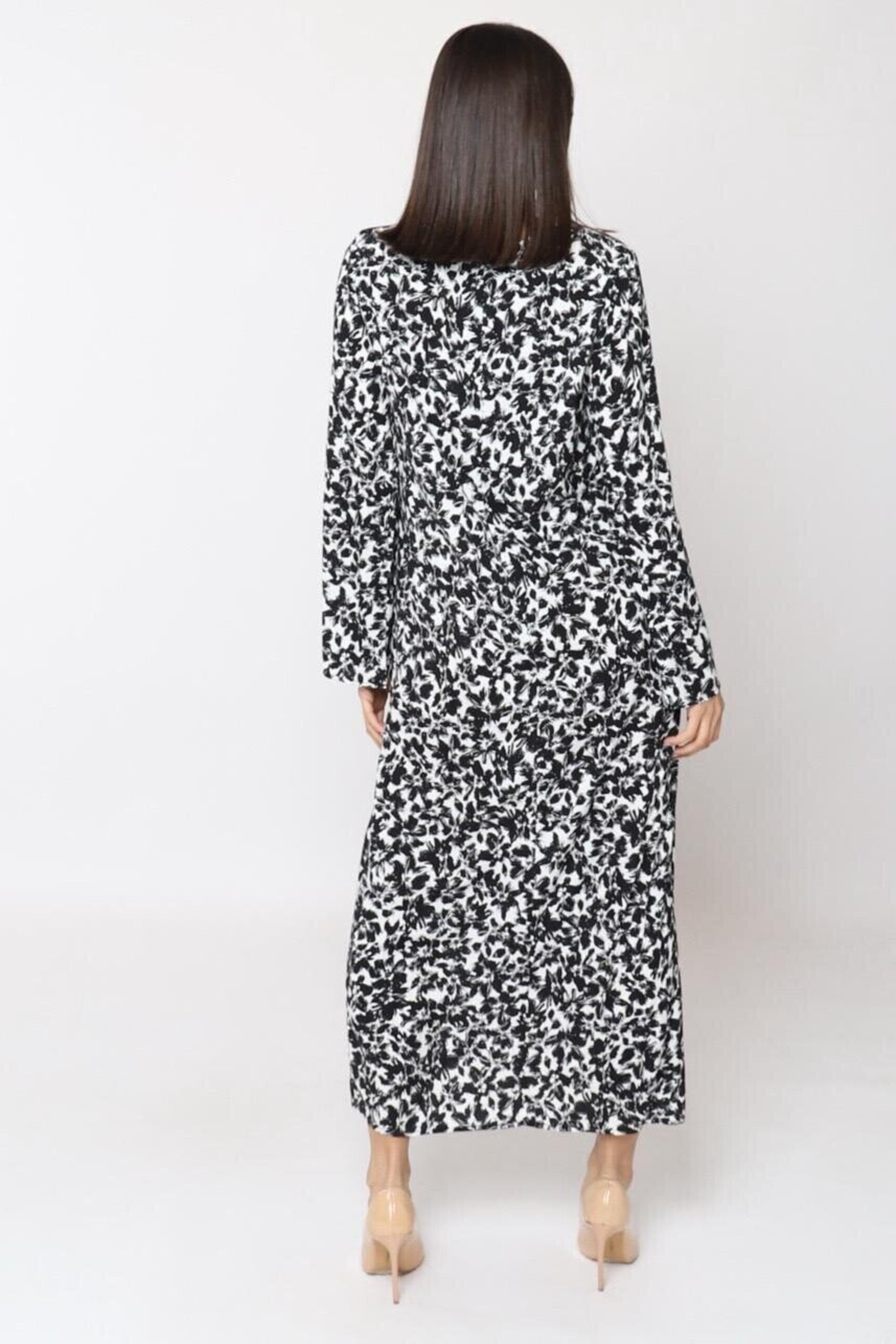 VESTIDO MIDI BLACK BLOOM - 3
