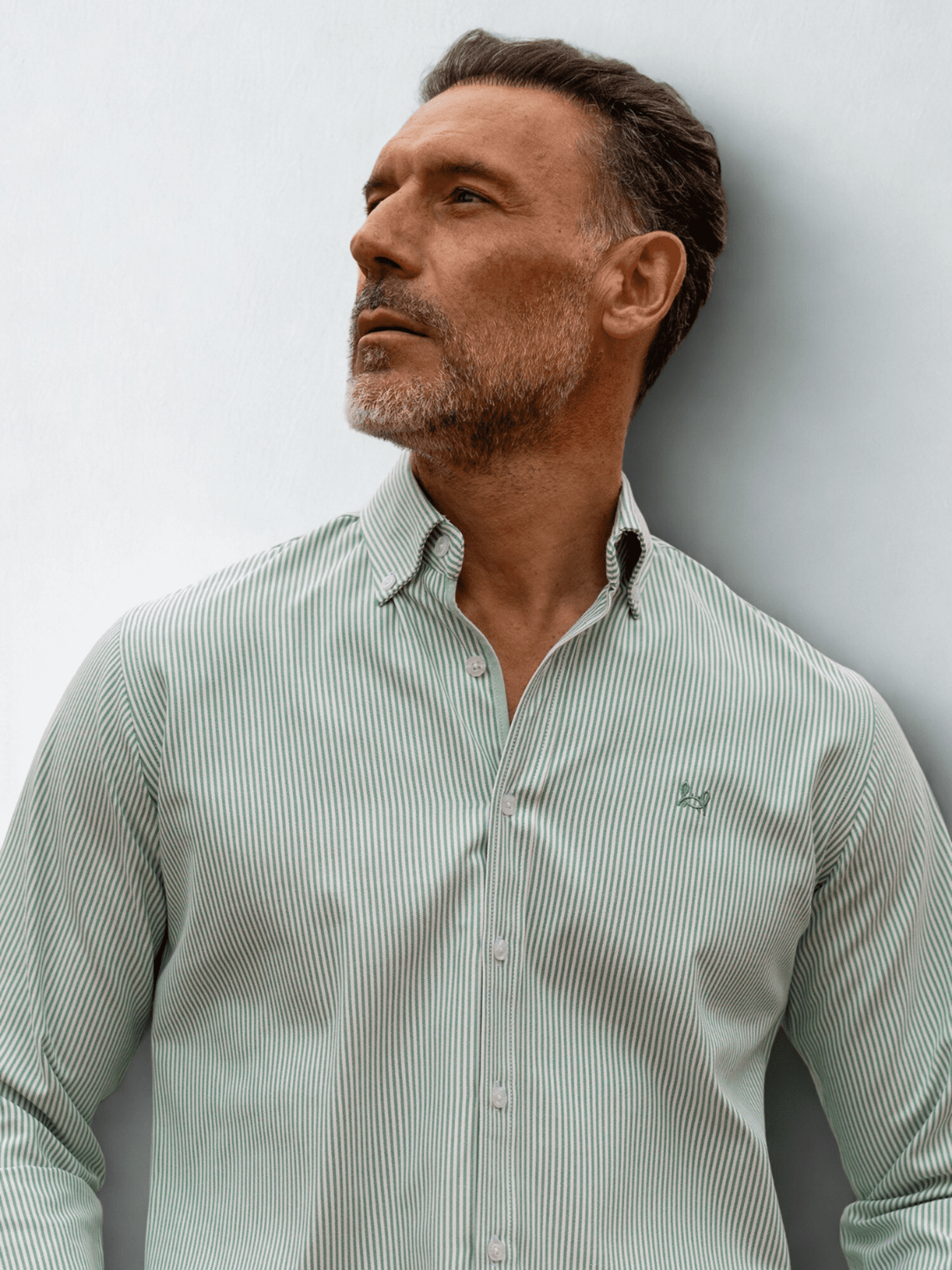 CAMISA RAYAS OXFORD VERDE - 2