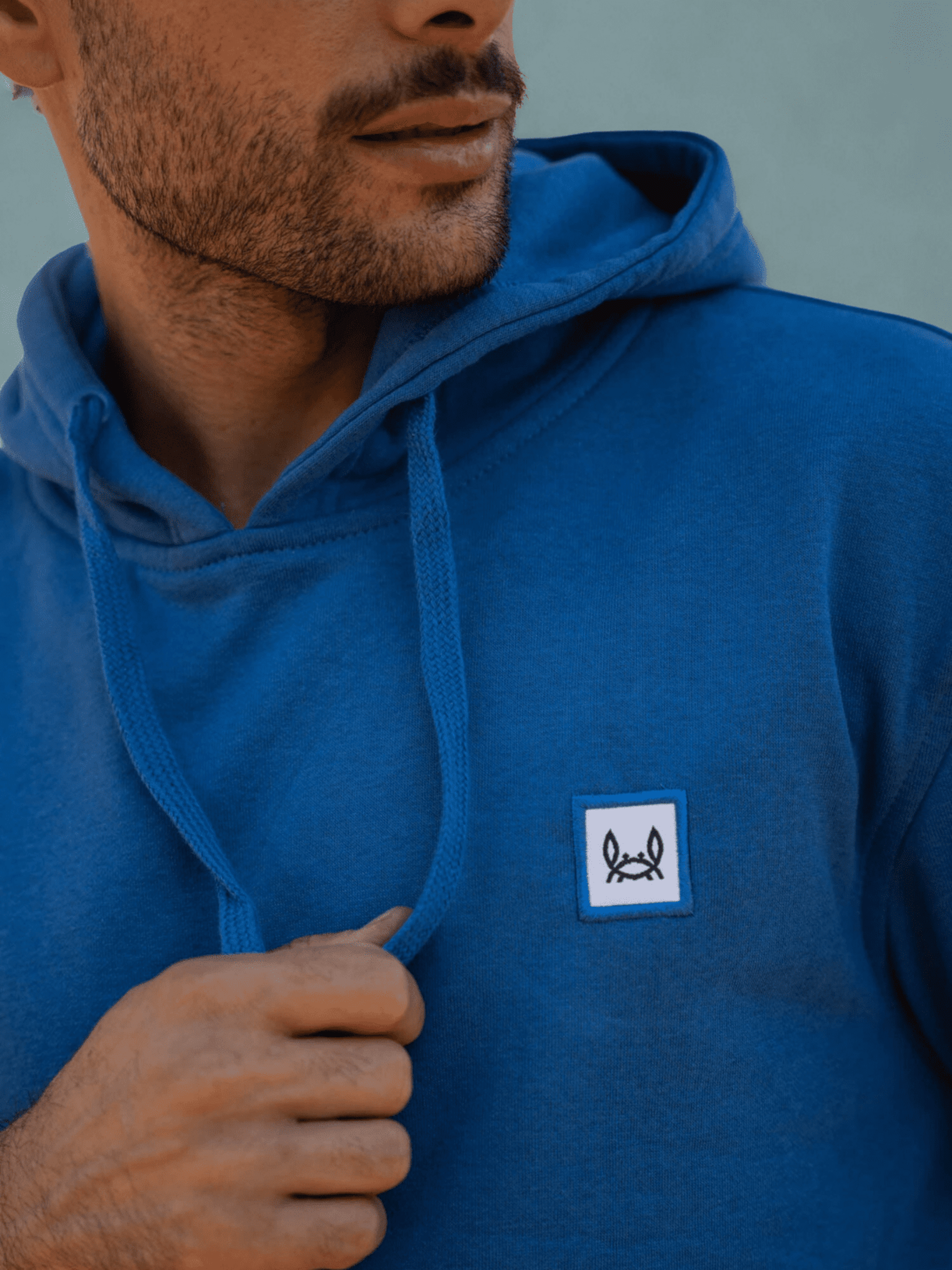 SUDADERA CAPUCHA PARCHE AZUL TINTA - 2