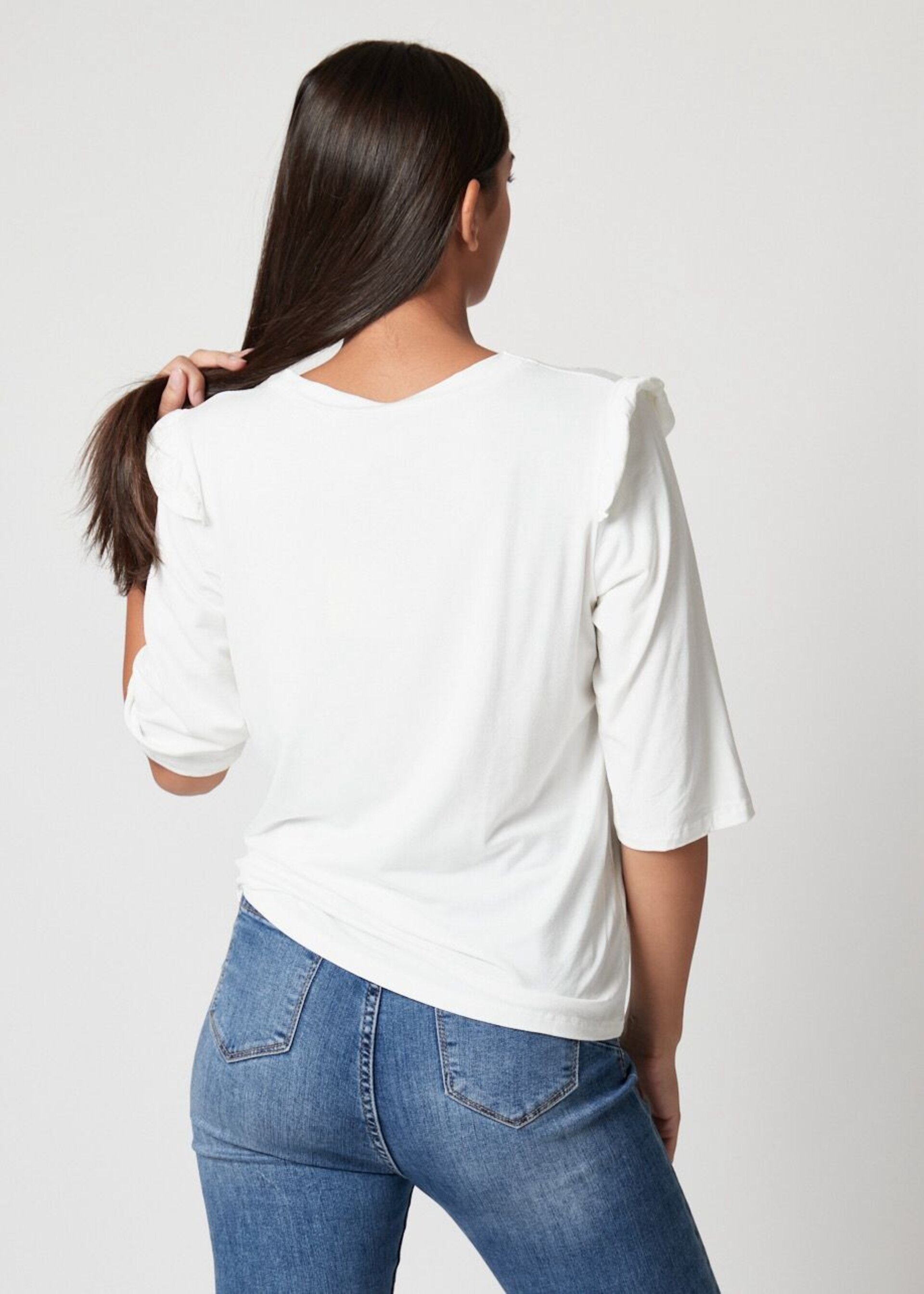 CAMISETA VOLANTE BLANCO - 2