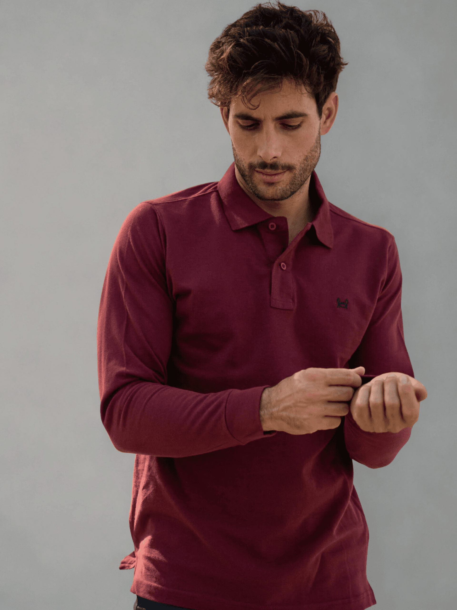 POLO M/LARGA BURDEOS - 3