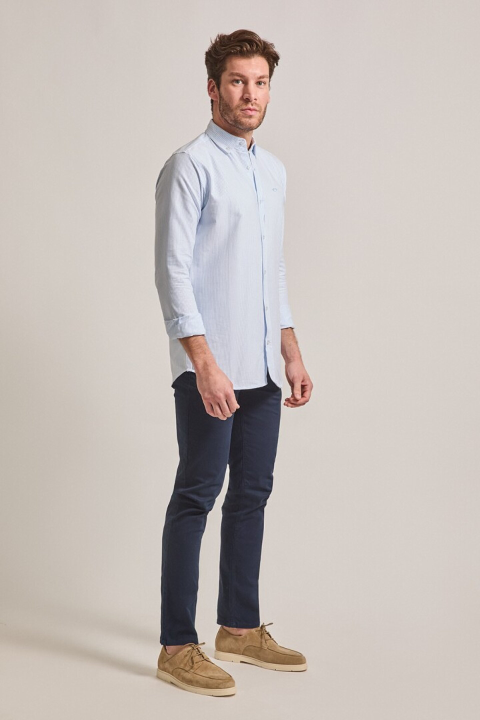 CAMISA OXFORD RAYA AZUL - 5
