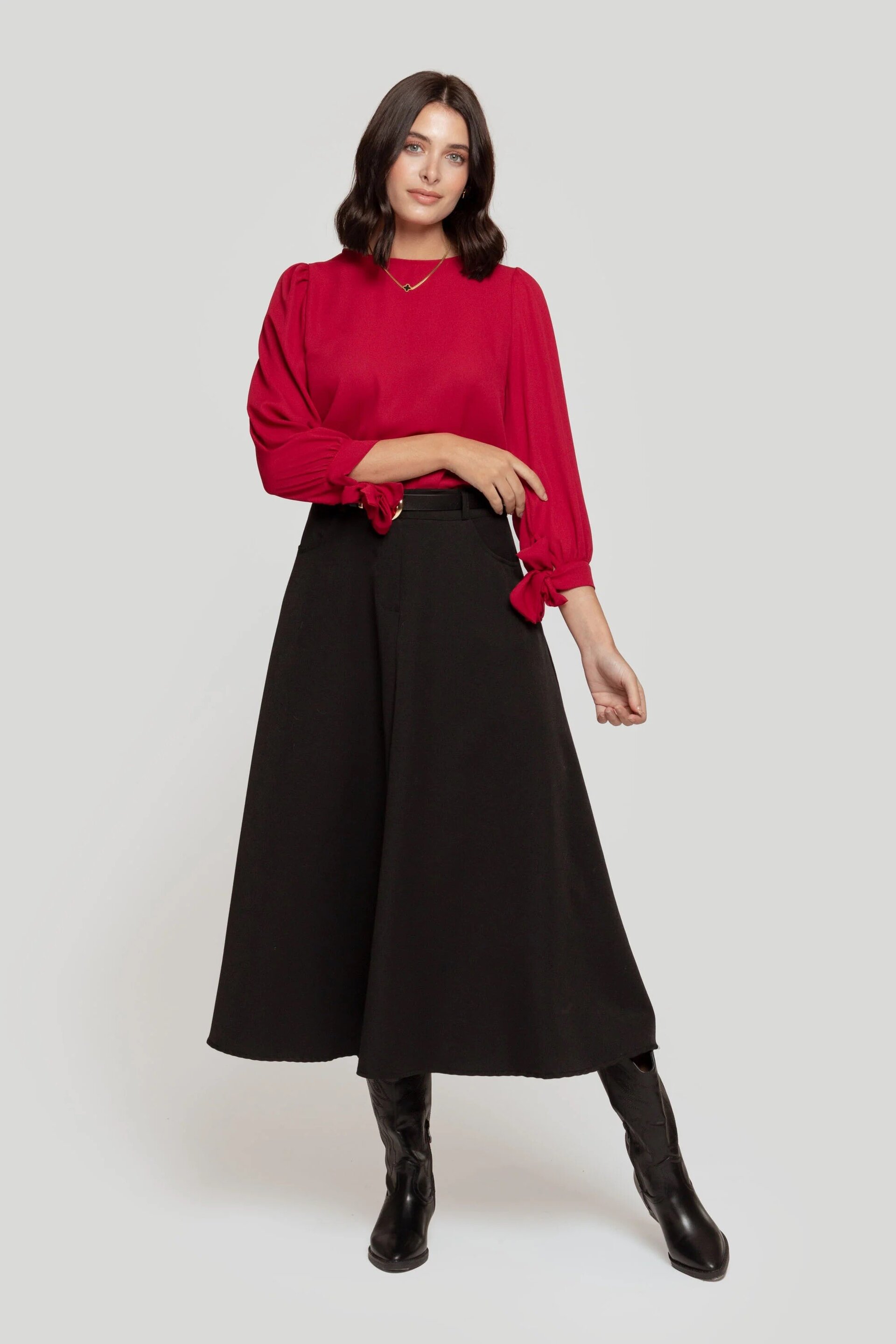 BLUSA GASA LAZOS BURDEOS - 4